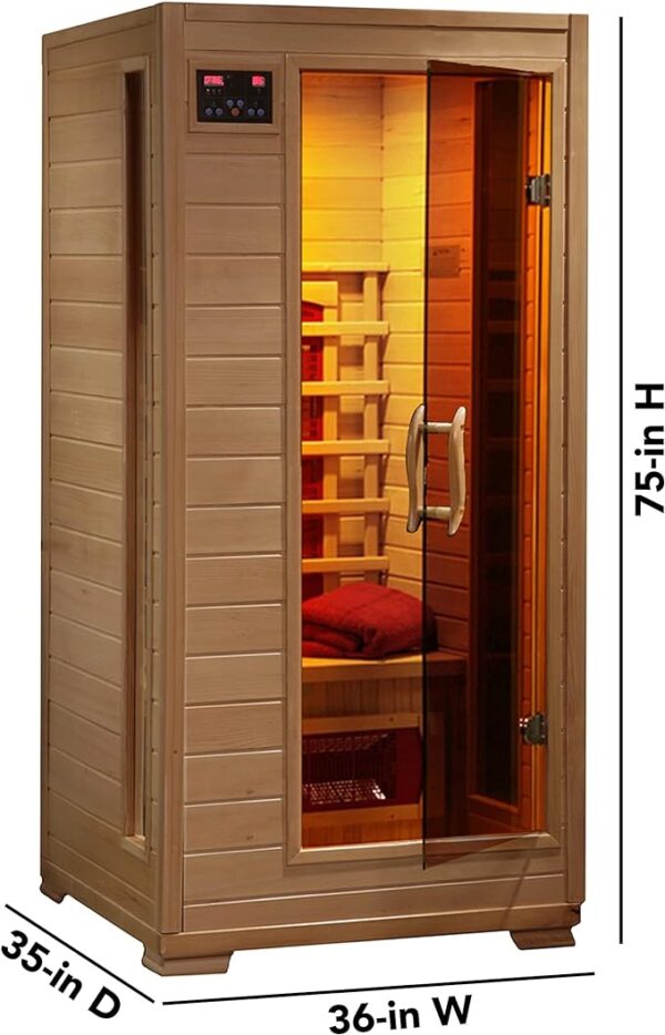 Radiant Saunas BSA2400 1-2 Person Hemlock Ceramic Infrared Sauna - Image 2