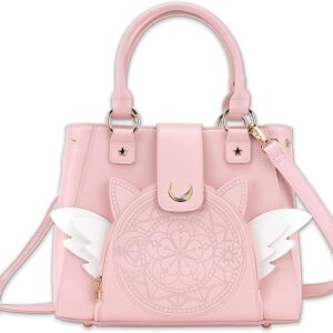 Magical Girl Sakura Purse | Girls Women Handbag Shoulder Bag Crossbody | Cardcaptor Moon Anime Heart Inspired | Cute Kawaii Pink